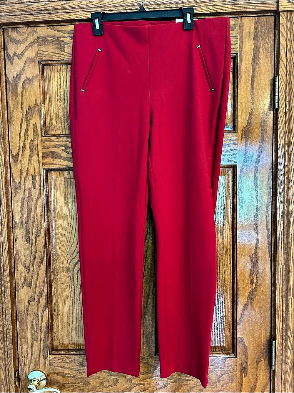 Chico's Juliet Slim Leg Red Straight Leg Pants Size 14 (Size 2.5) NWT